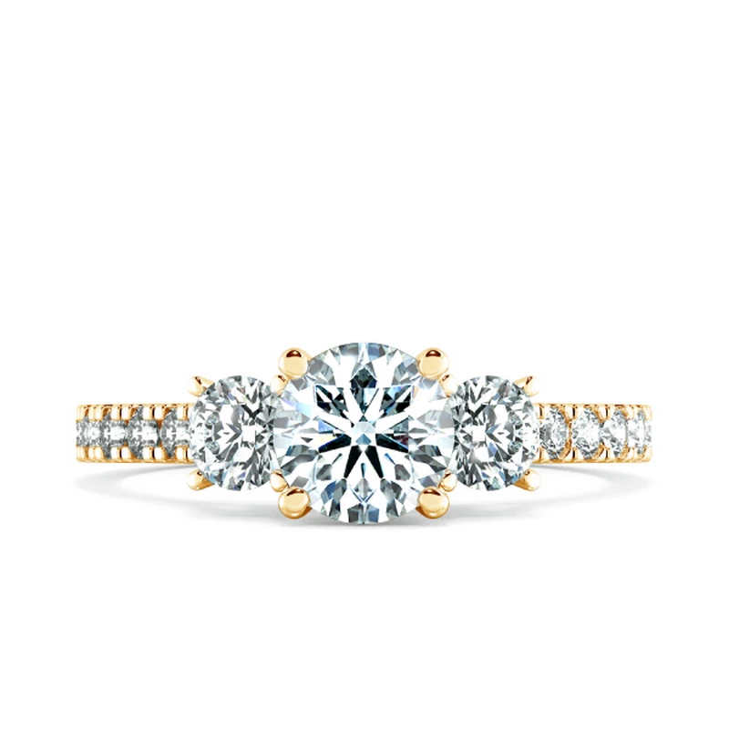 Nhẫn đính hôn Threestone có 3 bridge accent NCH3205 2